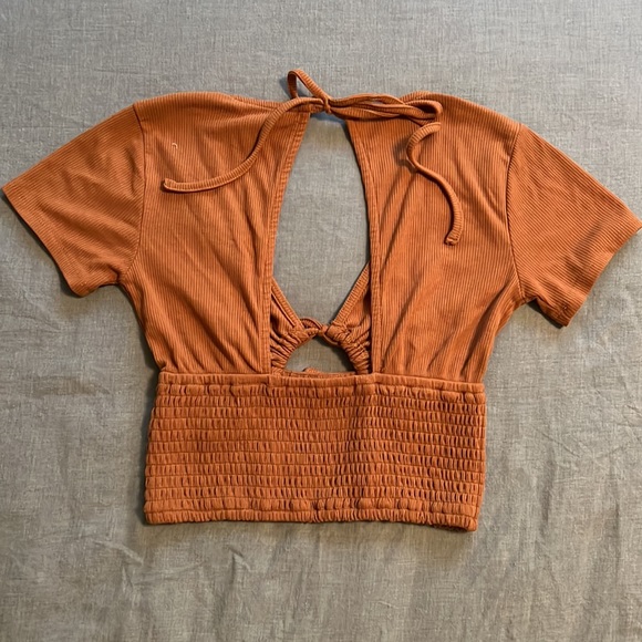 Forever 21 deep v open back crop top - size small. Brand new never worn. - Picture 2 of 2